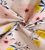 Peach Blended Cotton Floral 72x52 Inches Table linen