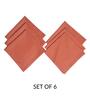 Peach Cotton  (16x 16 )Inch Table Napkins (Set of 6)