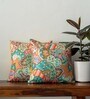 Peach Traditional Cotton 16 x 16 Inches Cushion Cover