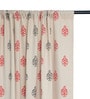 Peach Abstract Cotton 8 Ft Blackout Rod Pocket Door Curtain