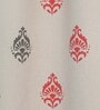 Peach Abstract Cotton 8 Ft Blackout Rod Pocket Door Curtain