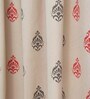 Peach Abstract Cotton 8 Ft Blackout Rod Pocket Door Curtain