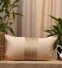 Peach Striped Cotton Blend 22 x 12 Inches Cushion Cover