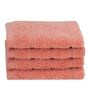 Pink Solid 550 GSM Cotton Face Towels (Set of 4)