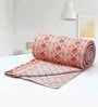 Peach Cotton Geometrical 144 TC Single Bed Dohar