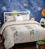 Light Pink Pegasus Themed 144 TC Cotton Single Size Bedsheet With 1 Pillow Covers