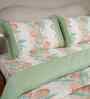 Peach Cotton Polyester Fruit Print 115 GSM Double Bed Quilt