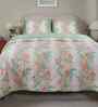 Peach Cotton Polyester Fruit Print 115 GSM Double Bed Quilt