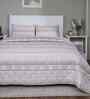 Peach Cotton Polyester Geometric Print 110 GSM Double Bed Quilt