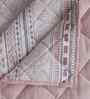 Peach Cotton Polyester Geometric Print 110 GSM Double Bed Quilt