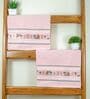 Peach Cotton Printed  460 GSM Hand Towels Pack of 2