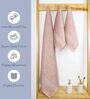 Peach Cotton Solid  500 GSM Bath & Hand Towels Pack of 3 (1Bath 2 Hand)