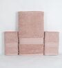 Peach Cotton Solid  500 GSM Bath & Hand Towels Pack of 3 (1Bath 2 Hand)
