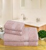 Peach Cotton Solid  500 GSM Bath & Hand Towels Pack of 4 (2 Bath 2 Hand)