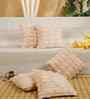 Peach Cotton Textured 16X16 Inches Cushion Covers (Pack of 5)