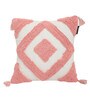 Peach Woven Cotton 16 x 16 Inches Cushion Covers (Set of 2)