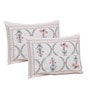 Peach Floral 144 TC Cotton King Bedsheet and 2 Pillow Cover