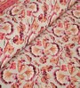 Peach Floral 144 TC Cotton King Bedsheet and 2 Pillow Cover