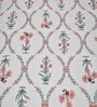 Peach Floral 144 TC Cotton King Bedsheet and 2 Pillow Cover