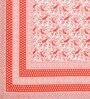 Peach Floral 144 TC Cotton King Bedsheet and 2 Pillow Cover