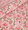 Peach Floral 180 TC Cotton  King Sized Bedsheet with 2 Pillow Covers