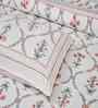 Peach Floral 180 TC Cotton  King Sized Bedsheet with 2 Pillow Covers