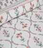 Peach Floral 180 TC Cotton  King Sized Bedsheet with 2 Pillow Covers