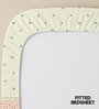 Peach Floral 200 TC Cotton King Sized Fitted Bedsheet with 2 Pillow Covers
