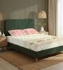 Peach Floral 200 TC Cotton King Sized Fitted Bedsheet with 2 Pillow Covers