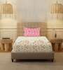 Peach Floral 200 TC Cotton Single Bedsheet with 1 Pillow Cover