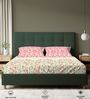 Peach Floral 200 TC Cotton Single Bedsheet with 1 Pillow Cover
