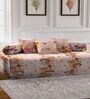 Peach Floral 210 TC Poly Cotton (Set of 6) Diwan Sets
