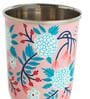 Peach Floral 250ml Pink & Blue Everyday Glass