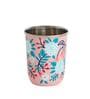 Peach Floral 250ml Pink & Blue Everyday Glass