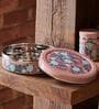 Peach Floral Steel Spice Box