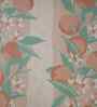 Peach Fruit Print 200 TC Cotton Double Bed Fitted Sheet with 2 Pillow Case Sensory Bloom Collection
