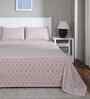 Peach Geometric Print 144 TC Cotton King Size Bed Sheet with 2 Pillow Covers Sensory Bloom Collection