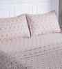 Peach Geometric Print 144 TC Cotton King Size Bed Sheet with 2 Pillow Covers Sensory Bloom Collection