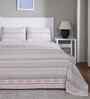 Peach Geometric Print 144 TC Cotton King Size Bed Sheet with 2 Pillow Covers Sensory Bloom Collection