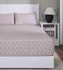 Peach Geometric Print 144 TC Cotton Single Bed Fitted Sheet with 1 Pillow Cover Sensory Bloom Collection