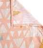 Peach Geometric 210 TC Poly Cotton King Sized Bed Sheets with 2 Pillow Covers