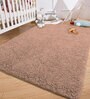 Peach Solidal Microfiber 3 x 5 Feet Machine Made Carpet