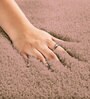 Peach Solidal Microfiber 3 x 5 Feet Machine Made Carpet