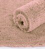 Peach Solidal Microfiber 3 x 5 Feet Machine Made Carpet