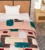 Peach Microfiber Abstract 180 GSM Fusion Reversible Single Comforter