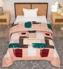 Peach Microfiber Abstract 180 GSM Fusion Reversible Single Comforter