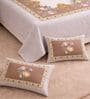 Peach Panel Design 180 TC Cotton King Bedhseet 2 pillow covers