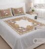 Peach Panel Design 180 TC Cotton King Bedhseet 2 pillow covers