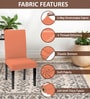 Peach Polycotton Solid 14x18 Inches Chair Covers  (4 pieces)