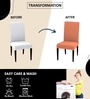 Peach Polycotton Solid 14x18 Inches Chair Covers (Pack of 6)
